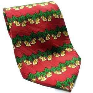 Keith Daniels Christmas Bells Holly Berries Necktie